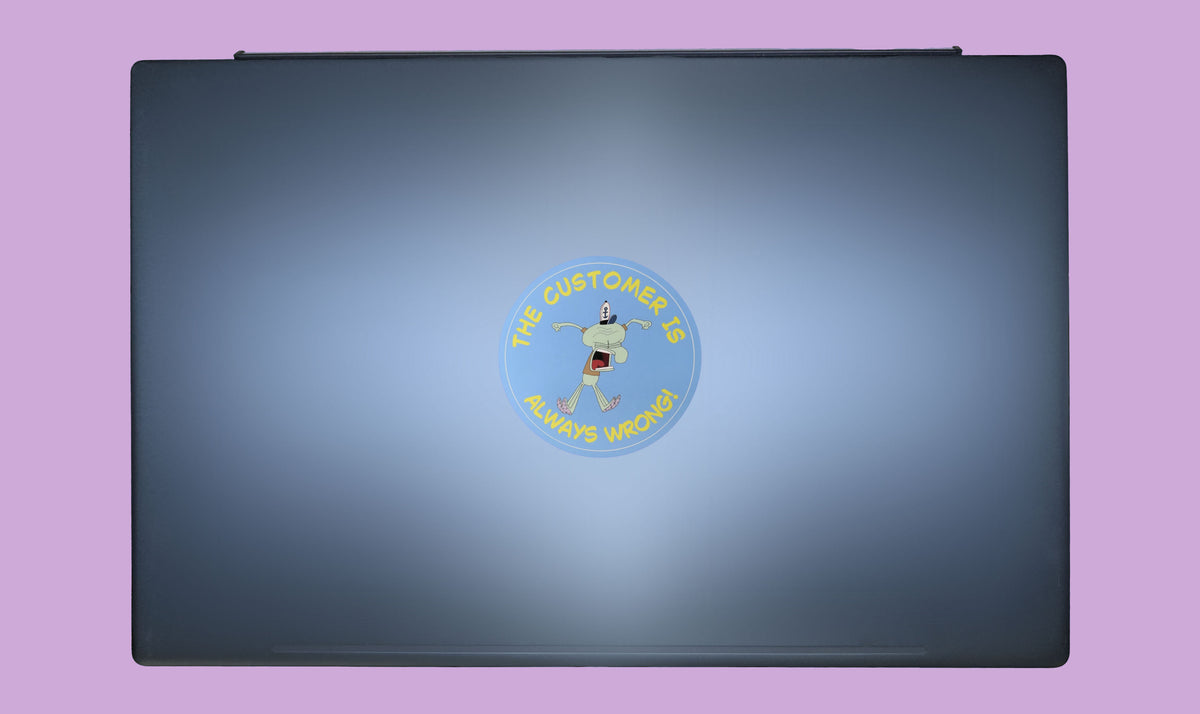 Cartoon Art- Angry Customer Service Cephalopod Sticker