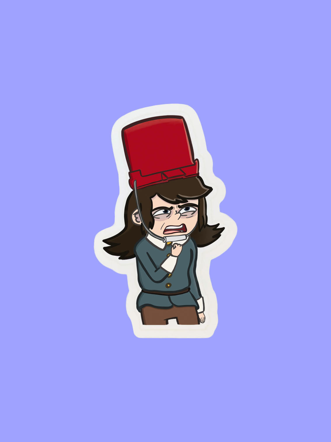 Demon Child with Bucket Hat Sticker