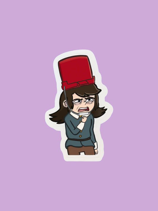 Cartoon Art- Demon Child with Bucket Hat Sticker