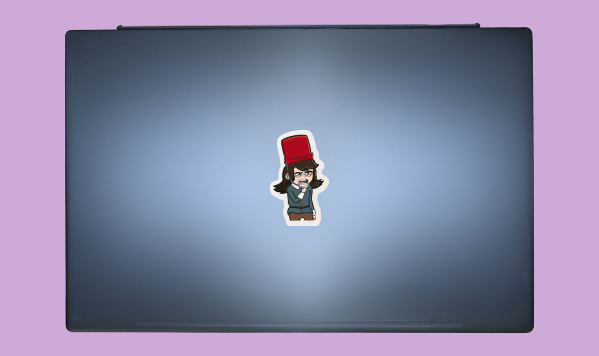 Cartoon Art- Demon Child with Bucket Hat Sticker
