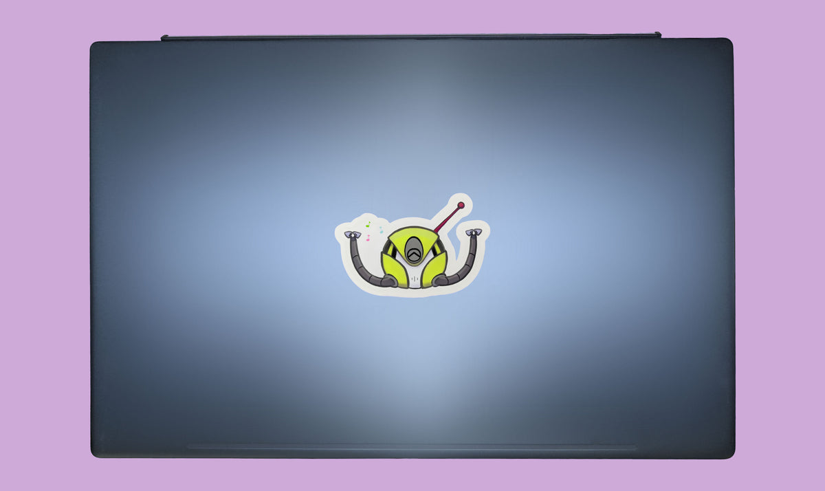 Cartoon Art- Singing Space Robot Sticker