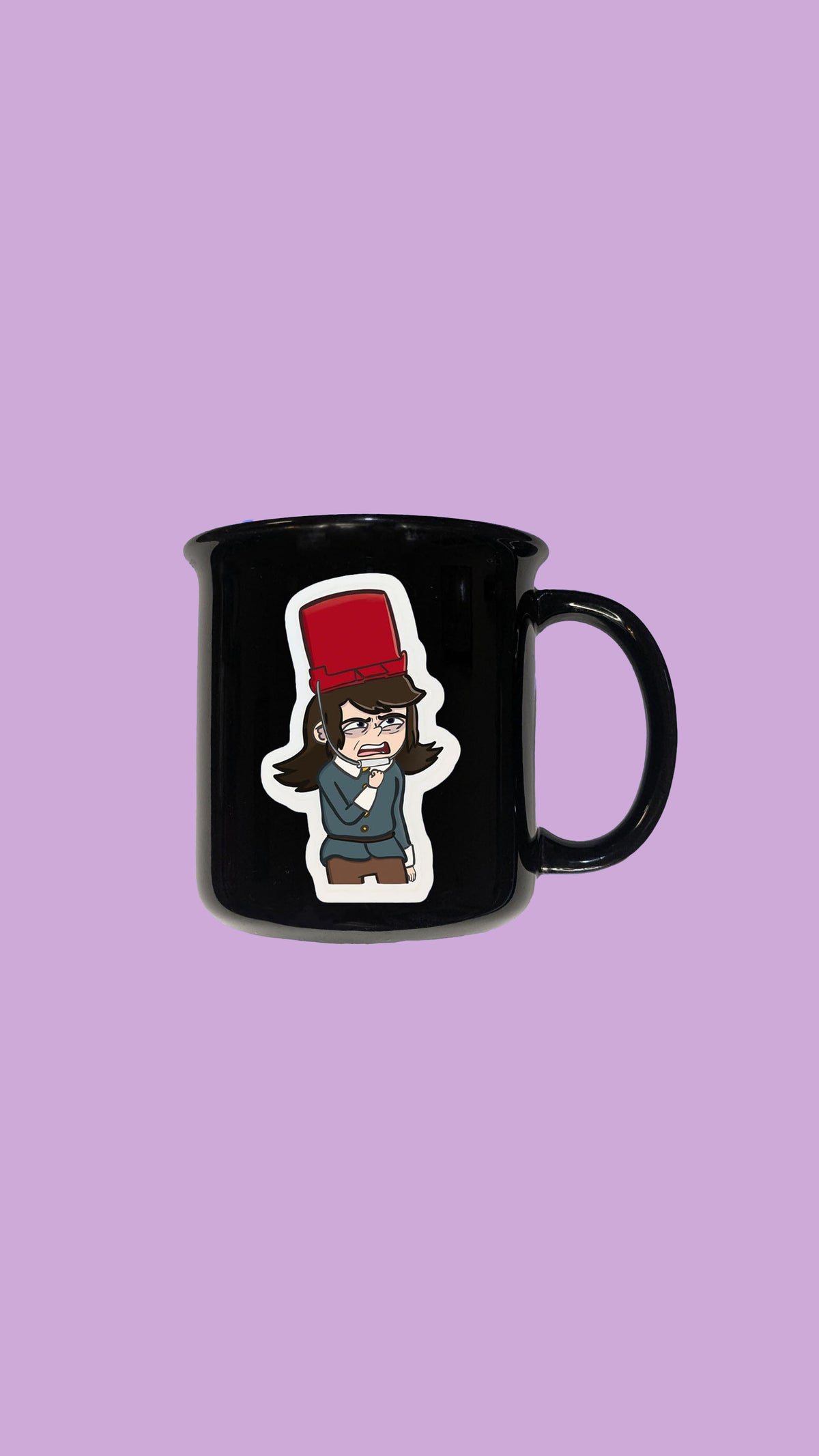 Cartoon Art- Demon Child with Bucket Hat Sticker