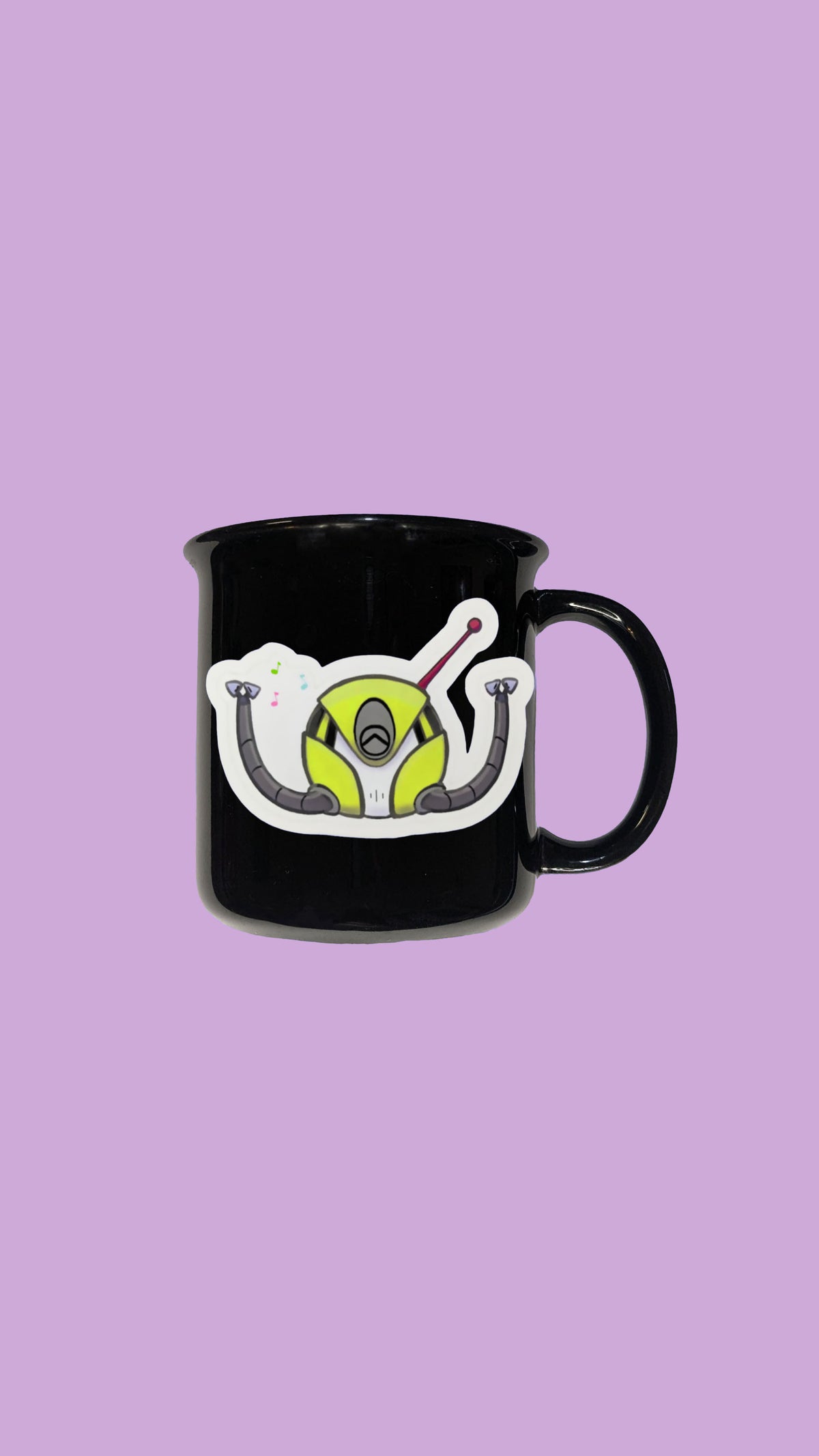 Cartoon Art- Singing Space Robot Sticker