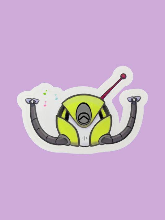 Cartoon Art- Singing Space Robot Sticker