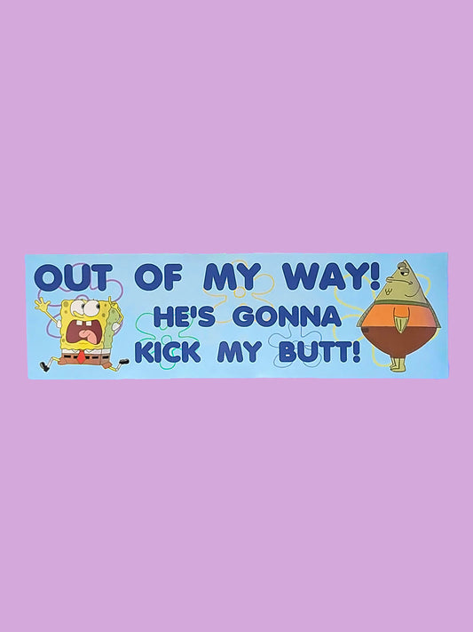 Cartoon Art- Escaping Sponge Bumper Sticker