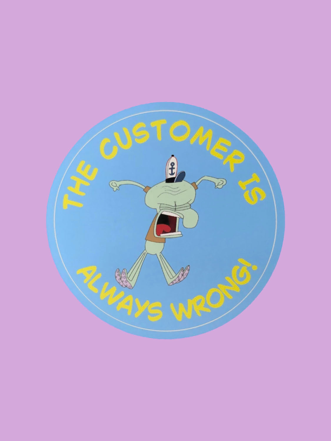 Cartoon Art- Angry Customer Service Cephalopod Sticker